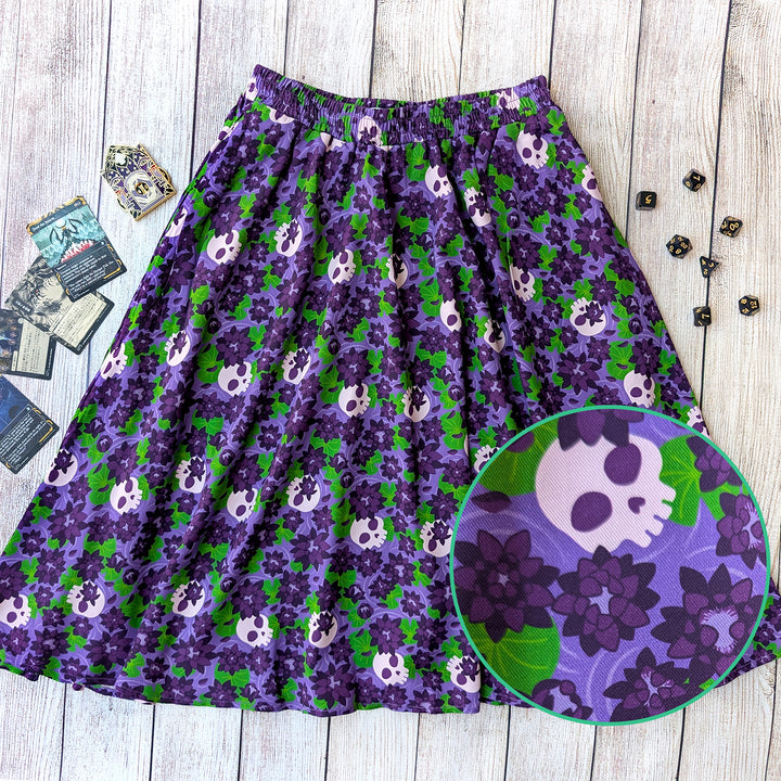 Black Lotus Midi Skirt