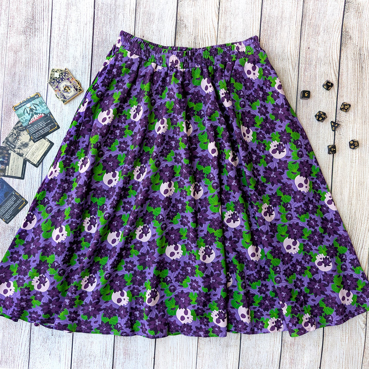 Black Lotus Midi Skirt