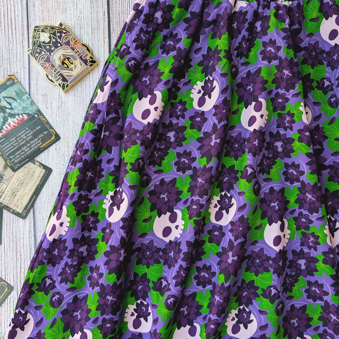 Black Lotus Midi Skirt