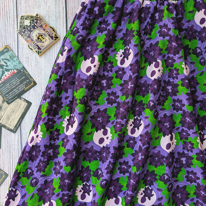 Black Lotus Midi Skirt
