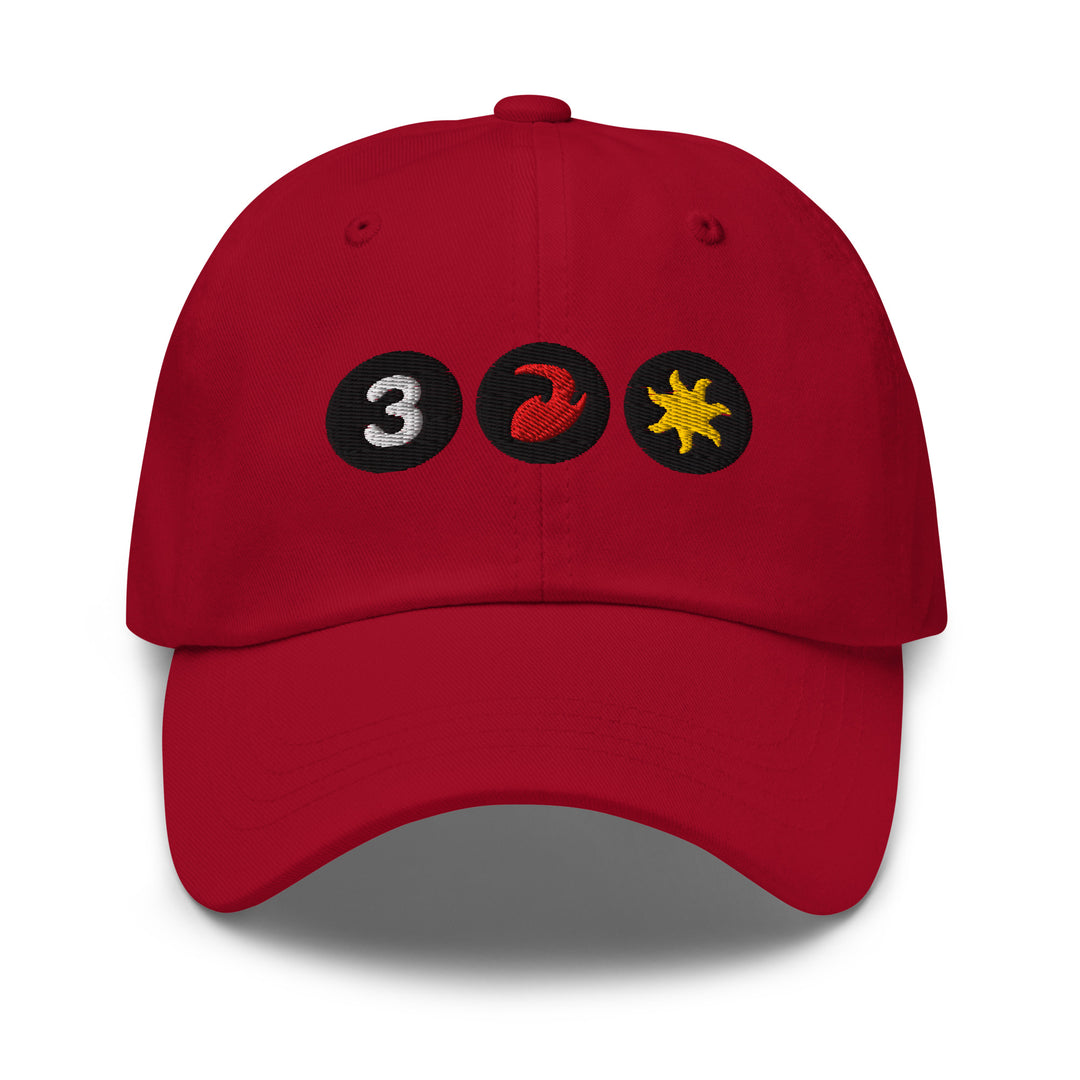 Red White Embroidered Hat
