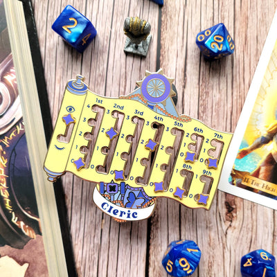 Cleric Spell Slot Tracker Enamel Pin - Geeky merchandise for people who play D&D - Merch to wear and cute accessories and stationery Paola's Pixels