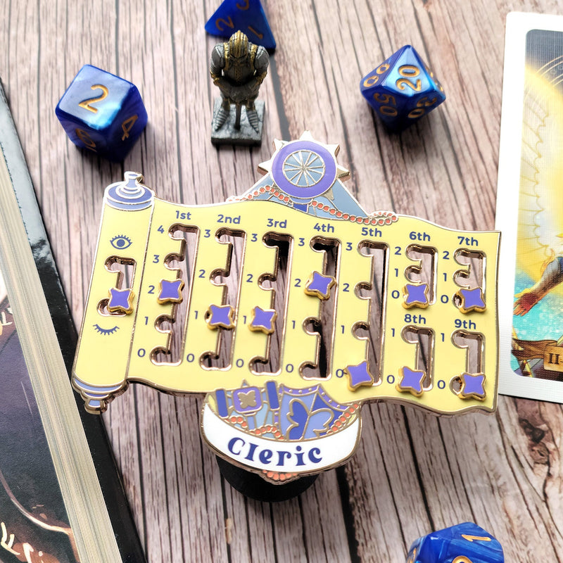 Cleric Spell Slot Tracker Enamel Pin - Geeky merchandise for people who play D&D - Merch to wear and cute accessories and stationery Paola&