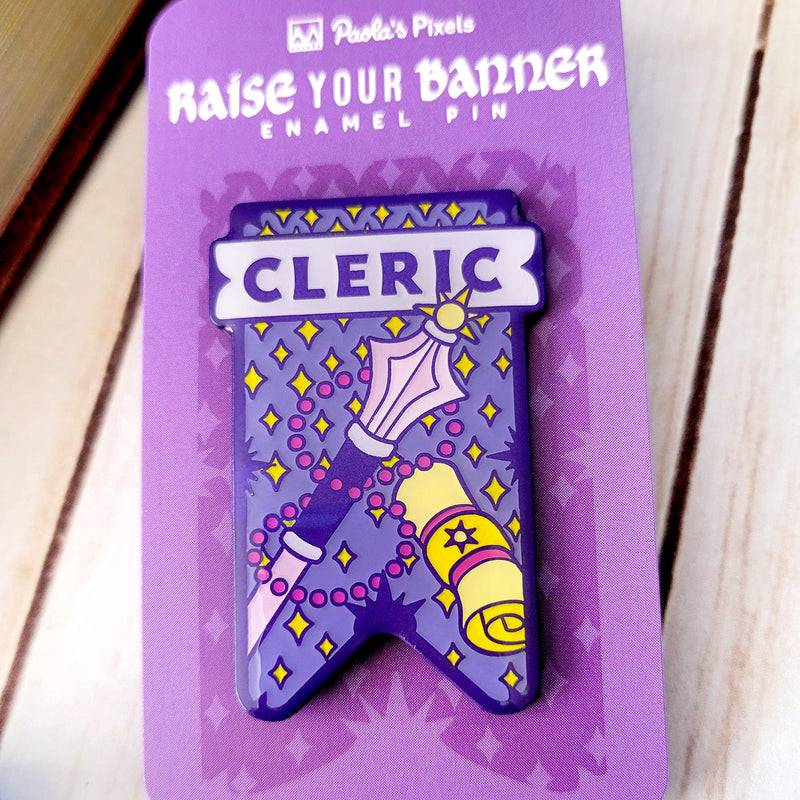 Seconds Sale! Cleric Banner Enamel Pin