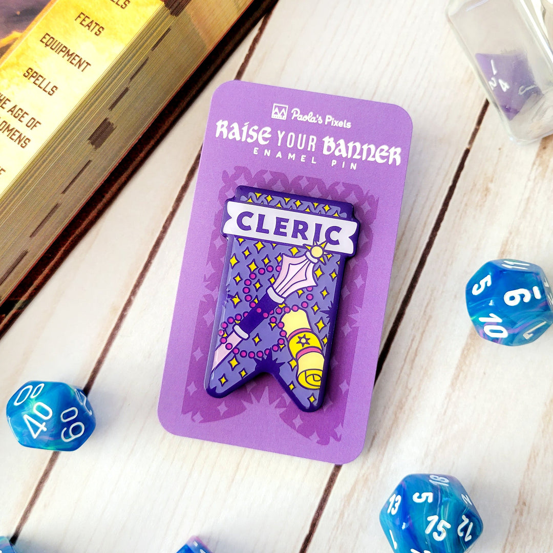 Seconds Sale! Cleric Banner Enamel Pin
