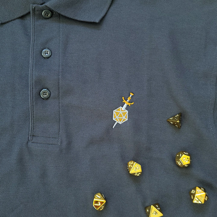Dagger and d20 Embroidered Polo Shirt