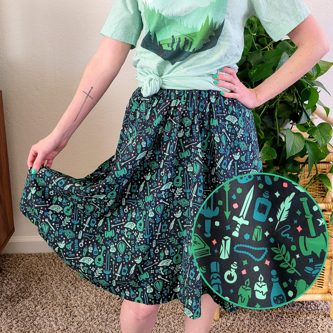 Dungeon Academia Midi Skirt