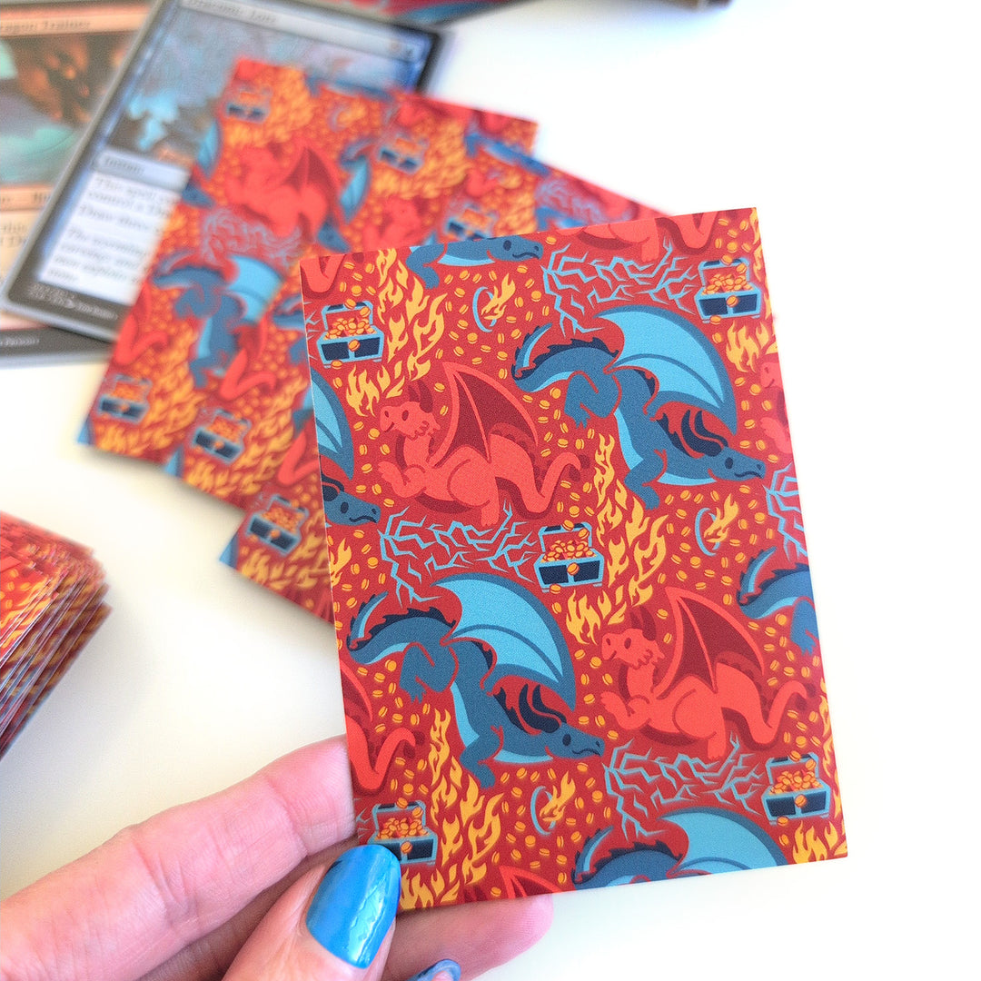 Red and Blue Dragons Card Sleeves