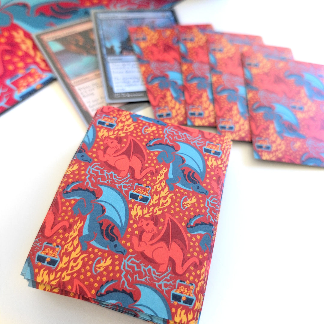 Red and Blue Dragons Card Sleeves