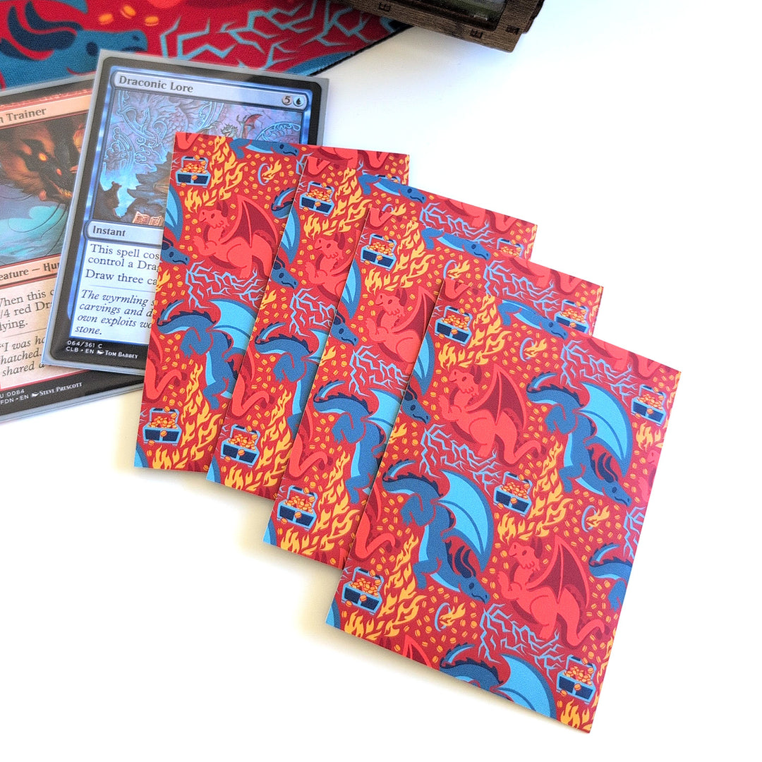 Red and Blue Dragons Card Sleeves