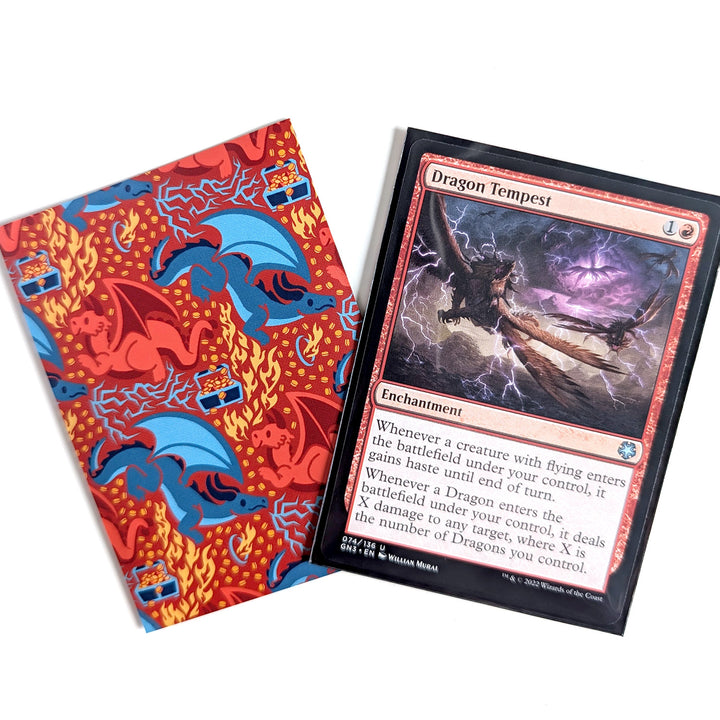 Red and Blue Dragons Card Sleeves