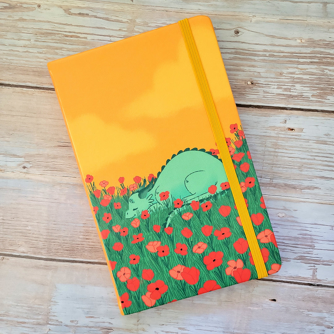 Dragon Dot Grid Journal - Geeky merchandise for people who play D&D - Merch to wear and cute accessories and stationery Paola's Pixels