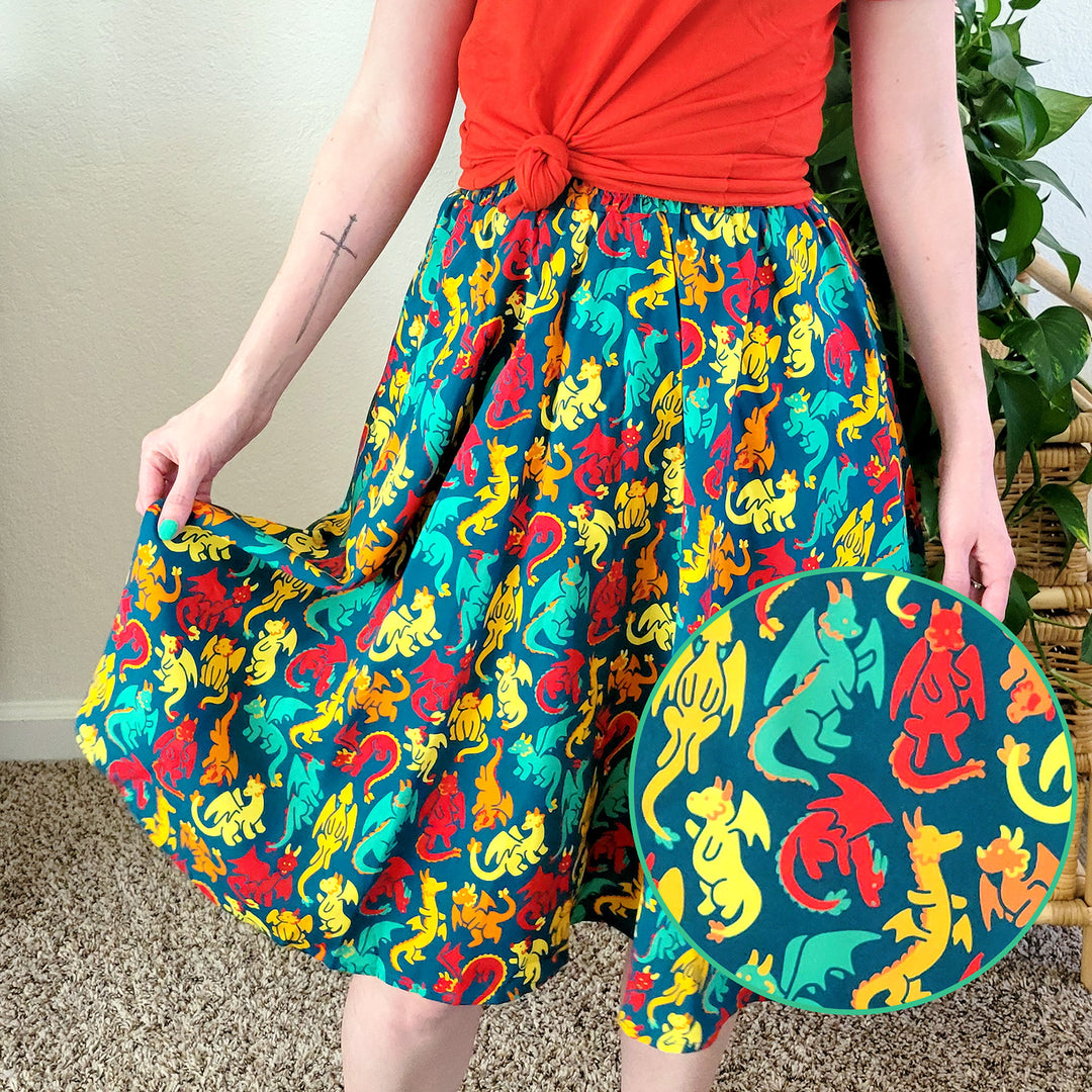 Dragons Midi Skirt