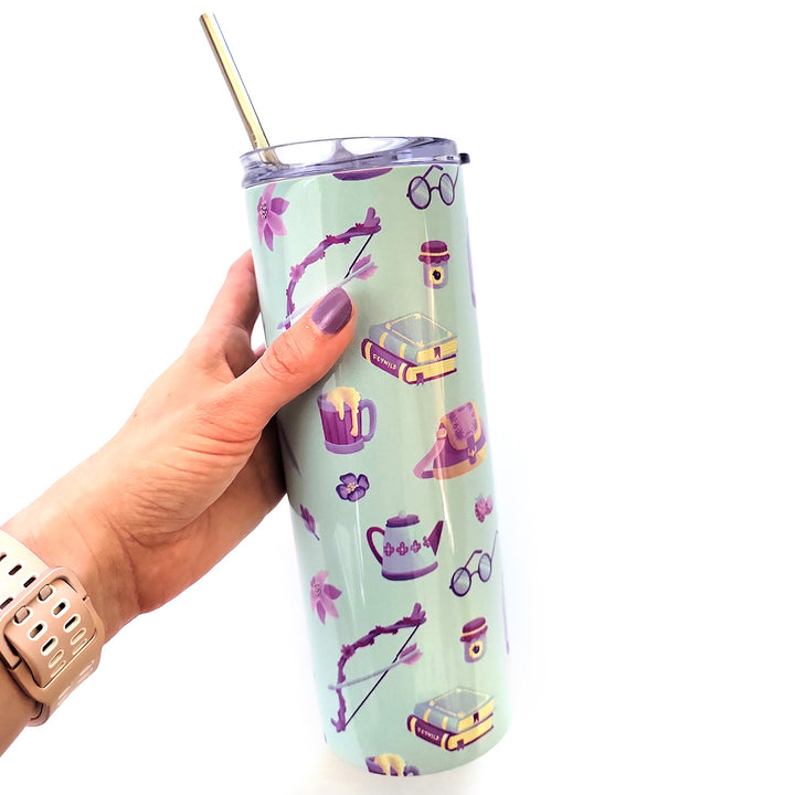 Feywild Stainless Steel Tumbler - Geeky merchandise for people who play D&D - Merch to wear and cute accessories and stationery Paola's Pixels