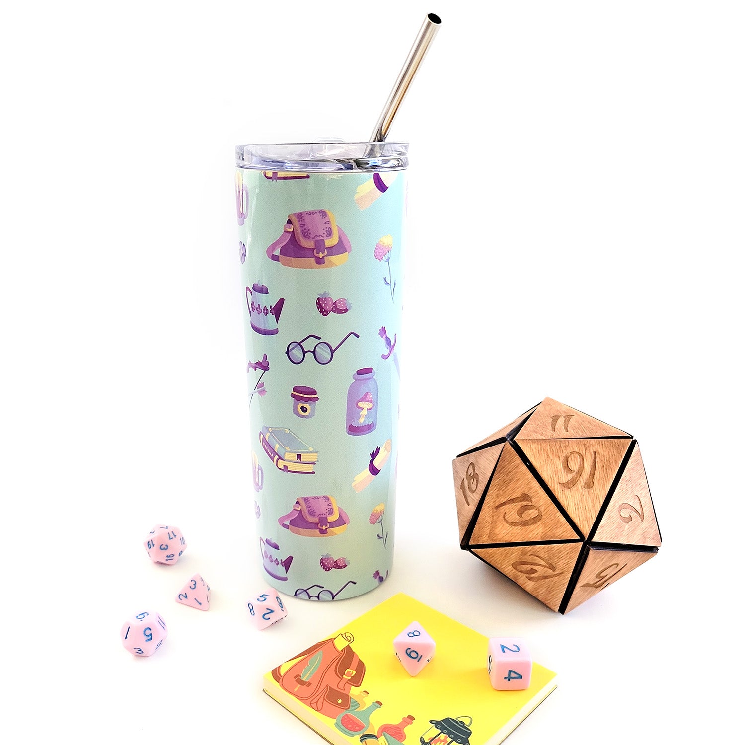 Feywild Stainless Steel Tumbler - Geeky merchandise for people who play D&D - Merch to wear and cute accessories and stationery Paola's Pixels