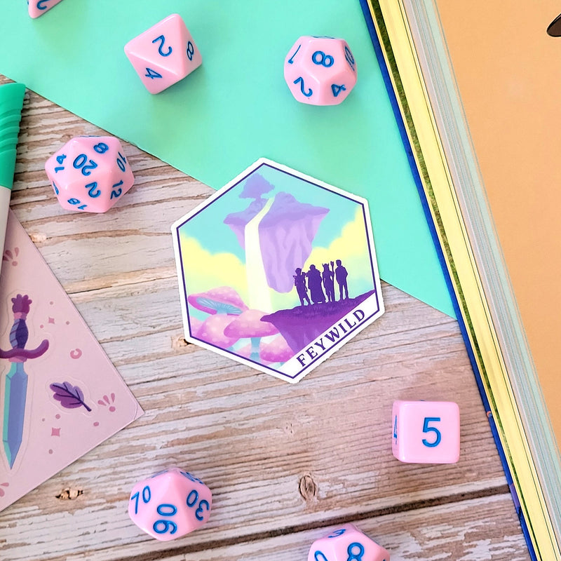 Feywild Terrain Sticker - Geeky merchandise for people who play D&D - Merch to wear and cute accessories and stationery Paola&