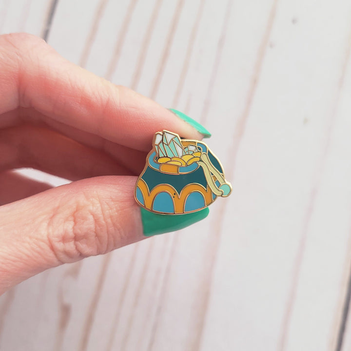 Seconds Sale! Gold and Gem Pouch Mini Pin