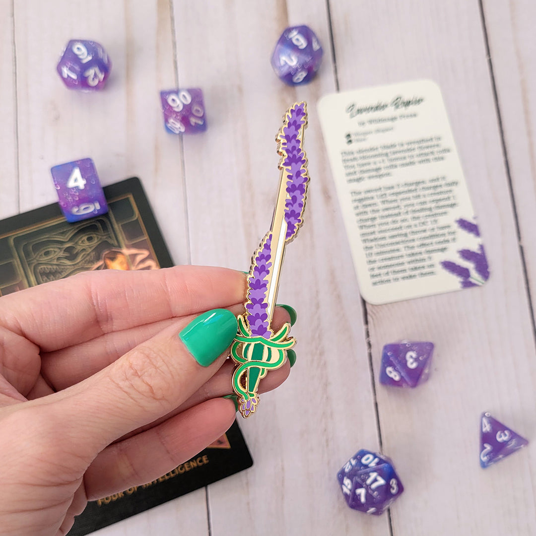 Seconds Sale! Lavender Rapier Enamel Pin