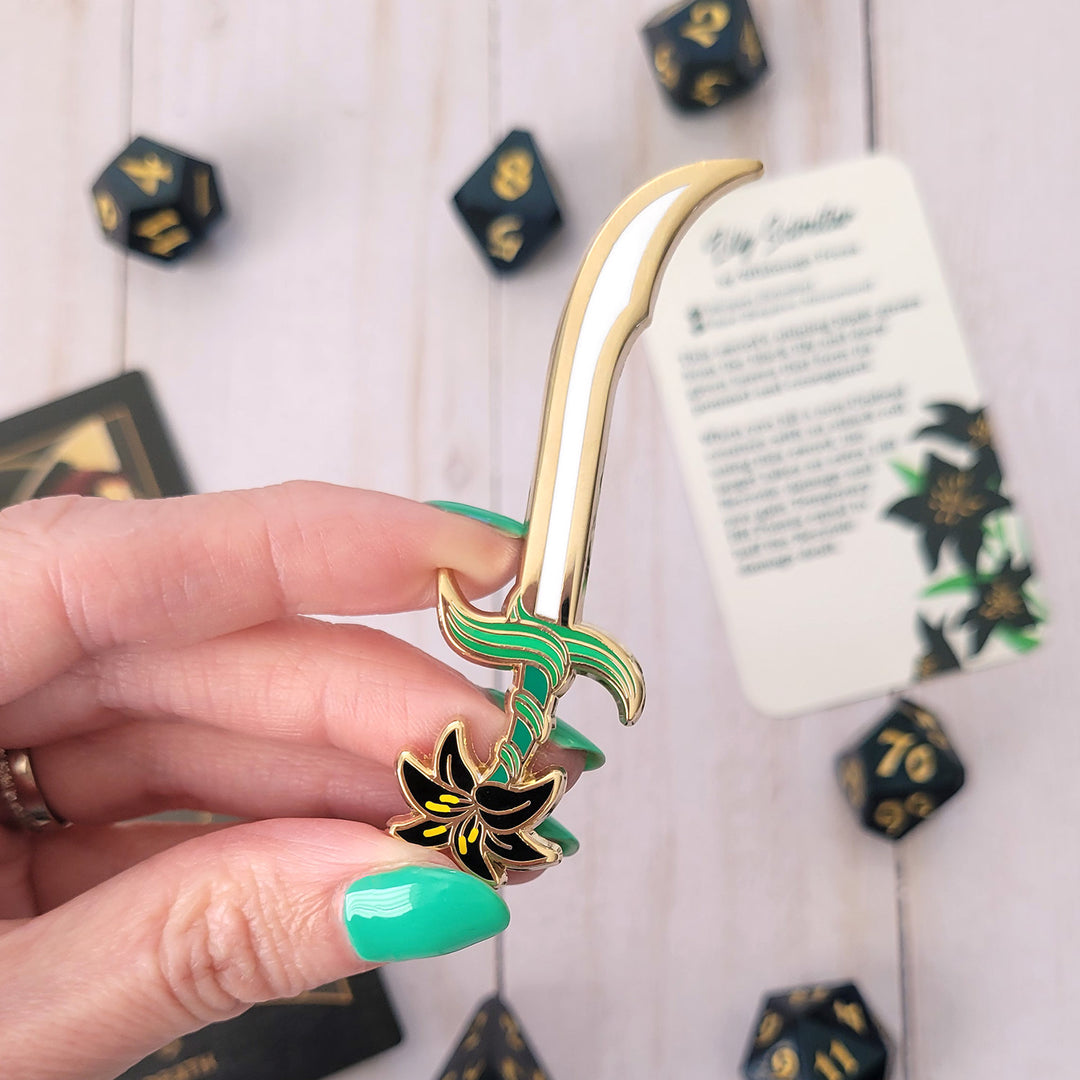 Seconds Sale! Lily Scimitar Enamel Pin