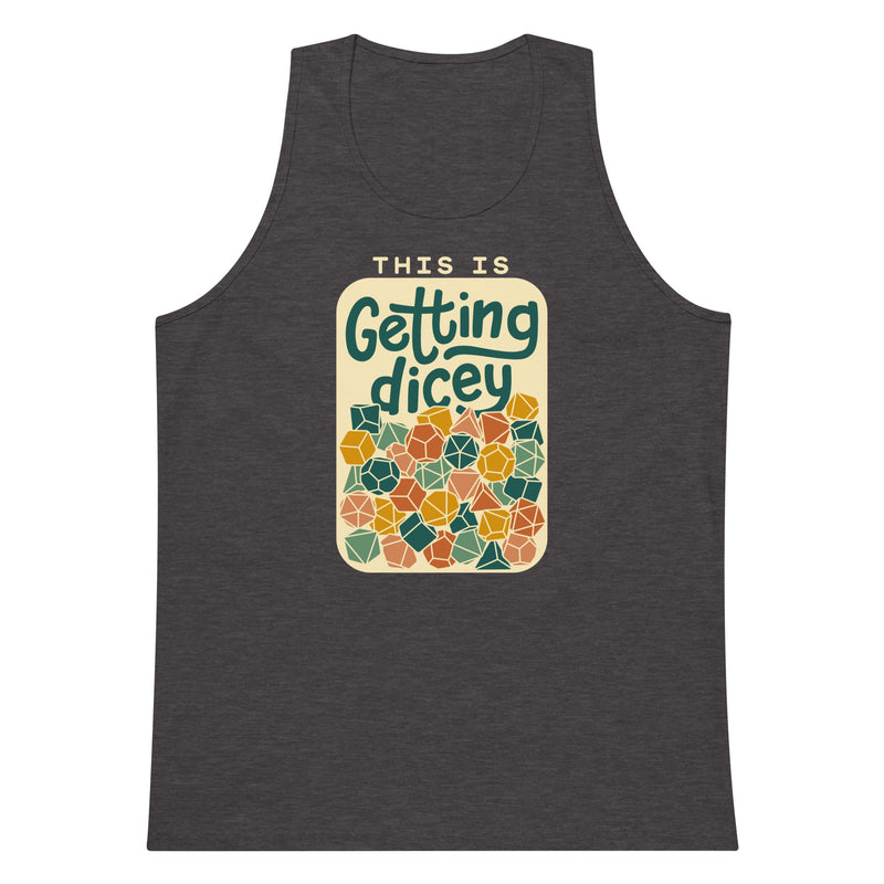 This Is Getting Dicey Tank Top - Geeky merchandise for people who play D&D - Merch to wear and cute accessories and stationery Paola&
