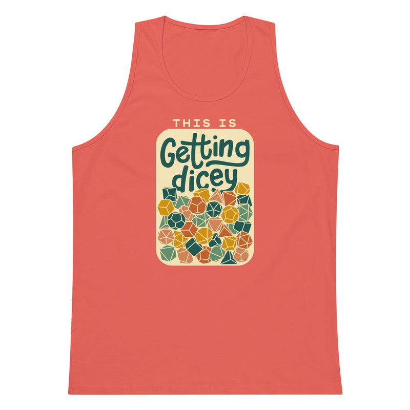 This Is Getting Dicey Tank Top - Geeky merchandise for people who play D&D - Merch to wear and cute accessories and stationery Paola&