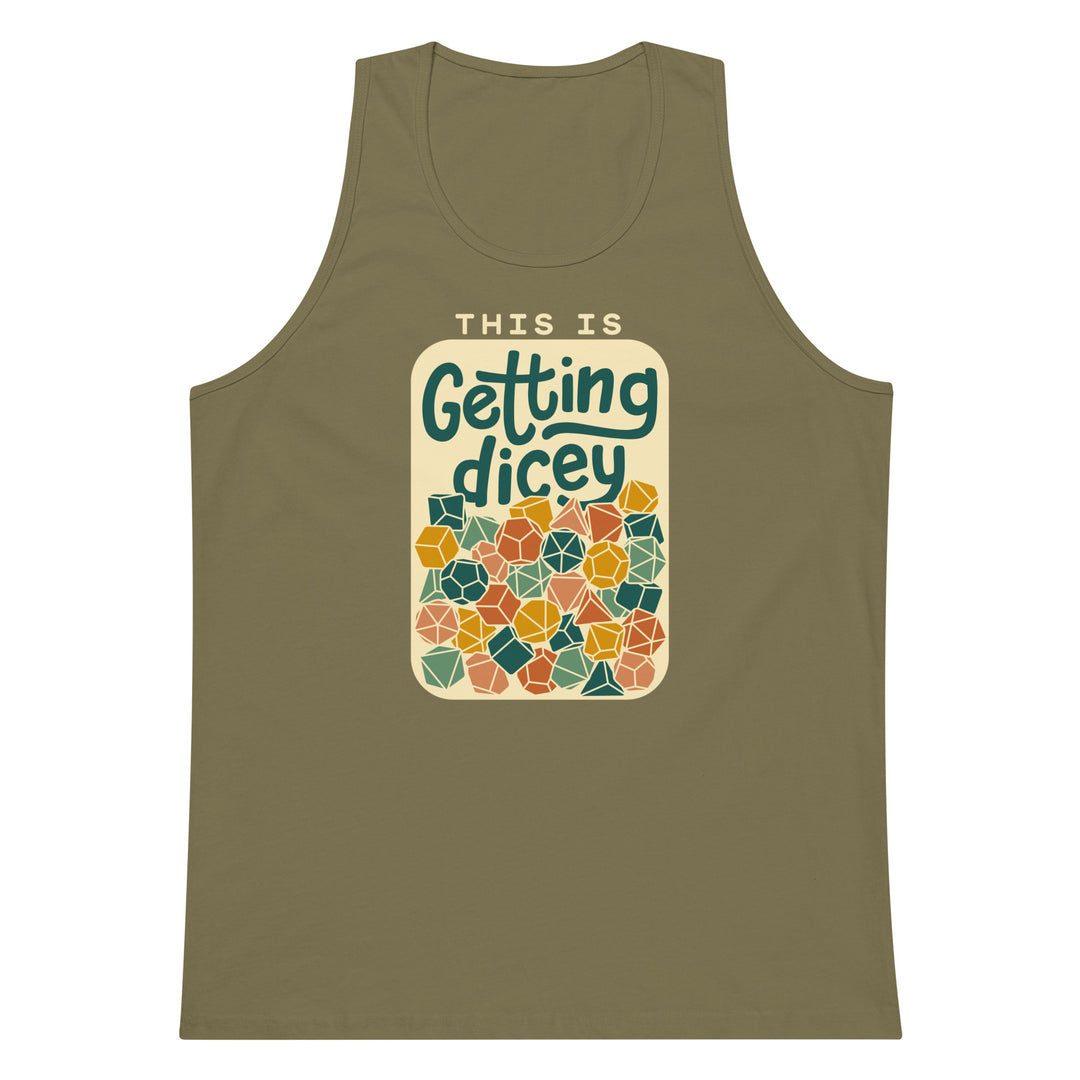 This Is Getting Dicey Tank Top - Geeky merchandise for people who play D&D - Merch to wear and cute accessories and stationery Paola's Pixels