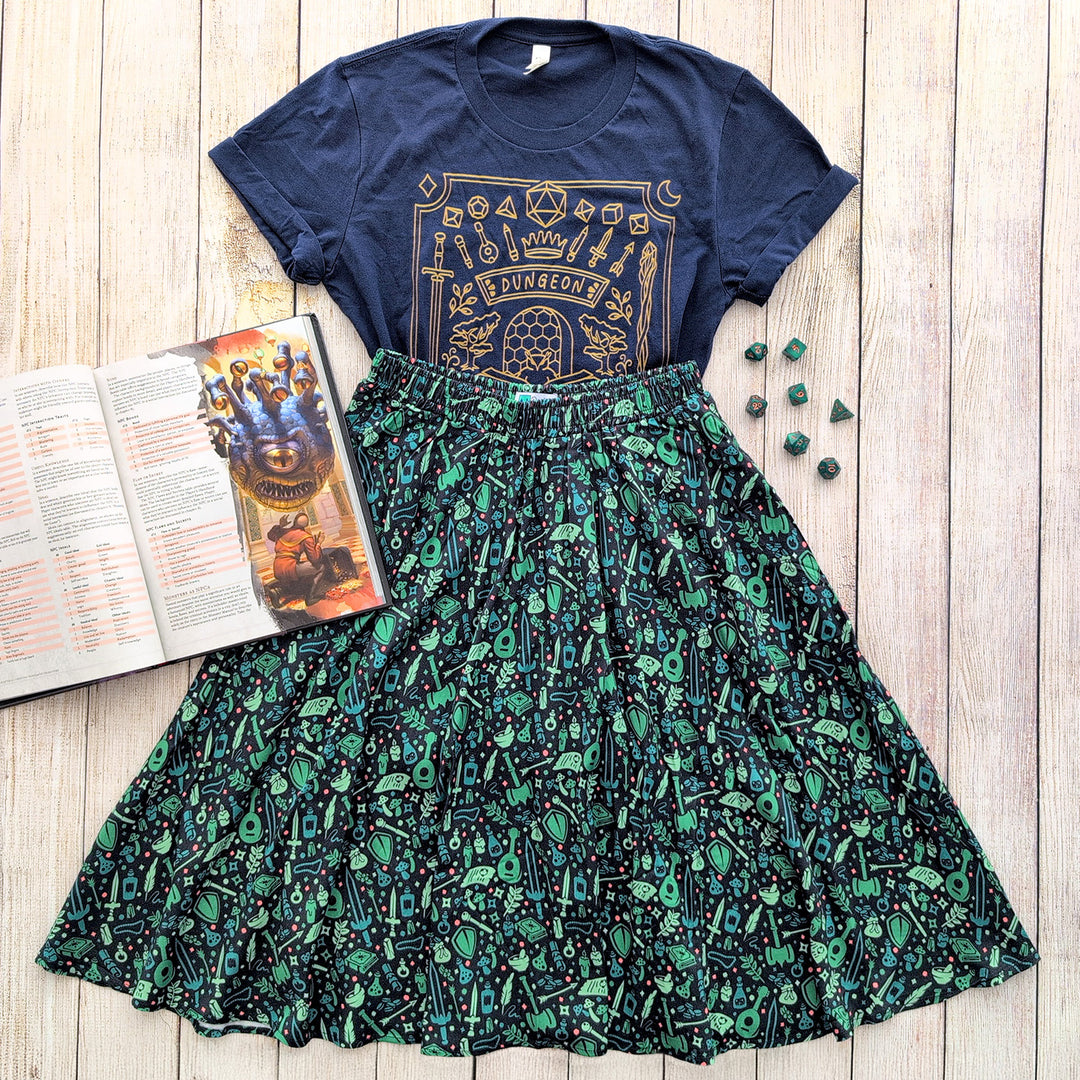 Dungeon Academia Midi Skirt