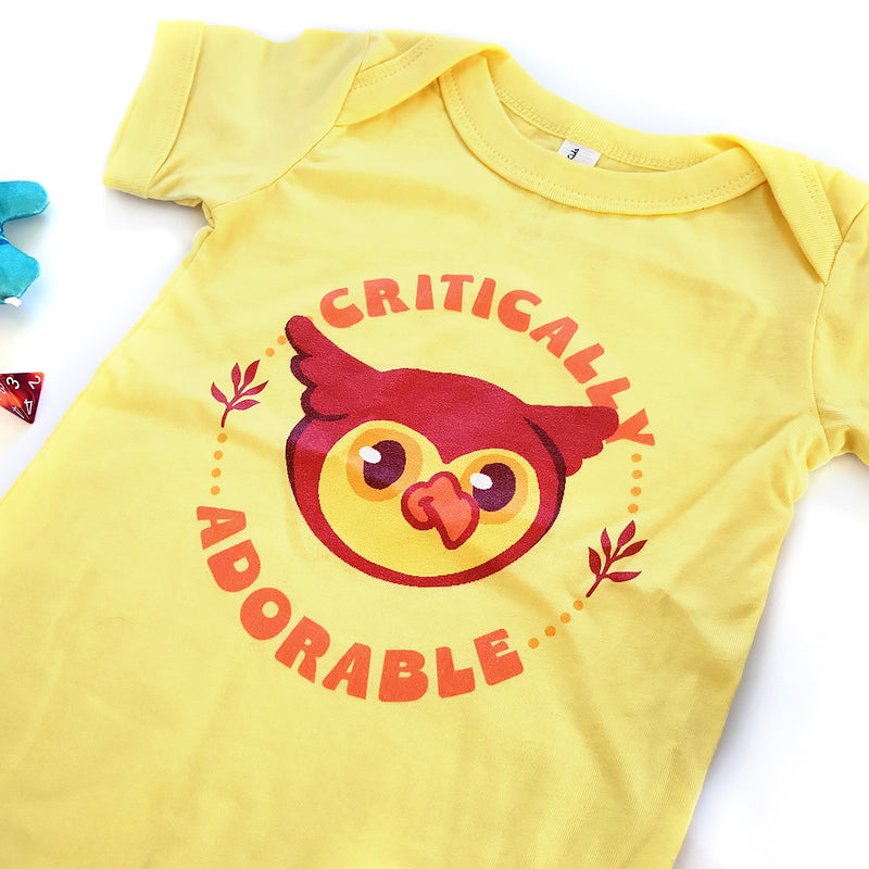 Critically Adorable Owlbear Baby One Piece - Geeky merchandise for people who play D&D - Merch to wear and cute accessories and stationery Paola&