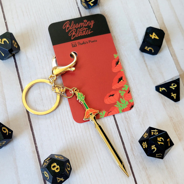 Poppy Longsword Enamel Keychain