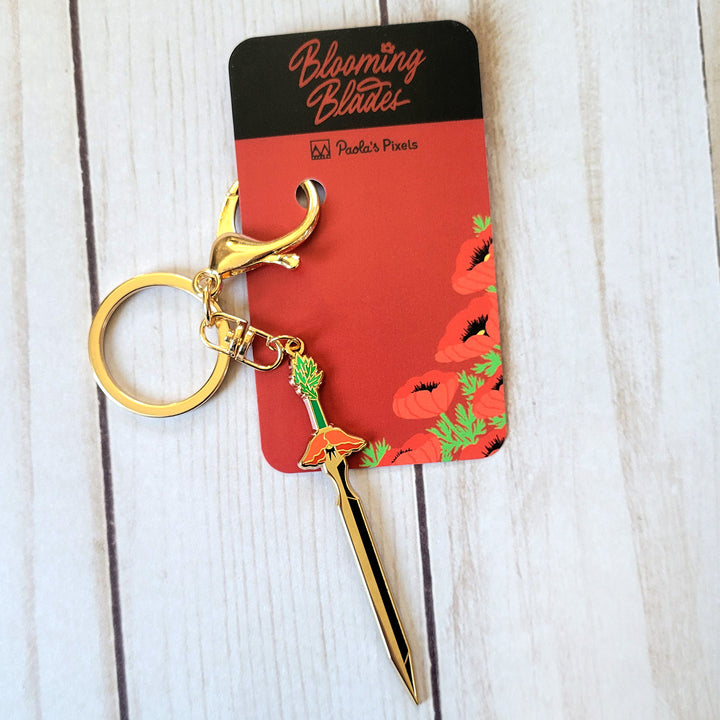 Poppy Longsword Enamel Keychain