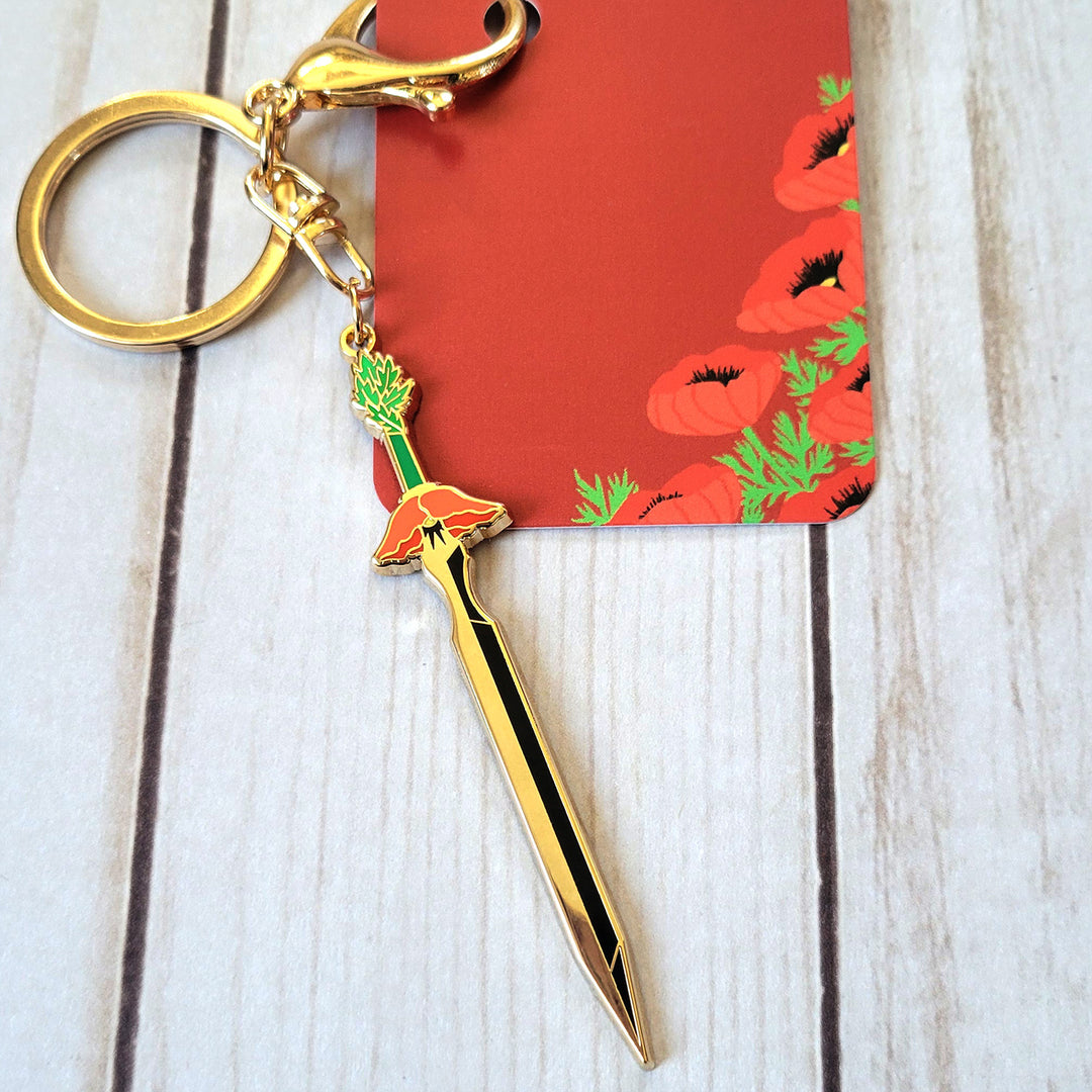 Poppy Longsword Enamel Keychain