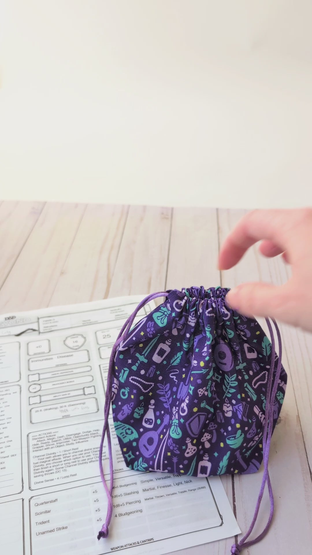 Purple Dungeon Academia Dice Bag