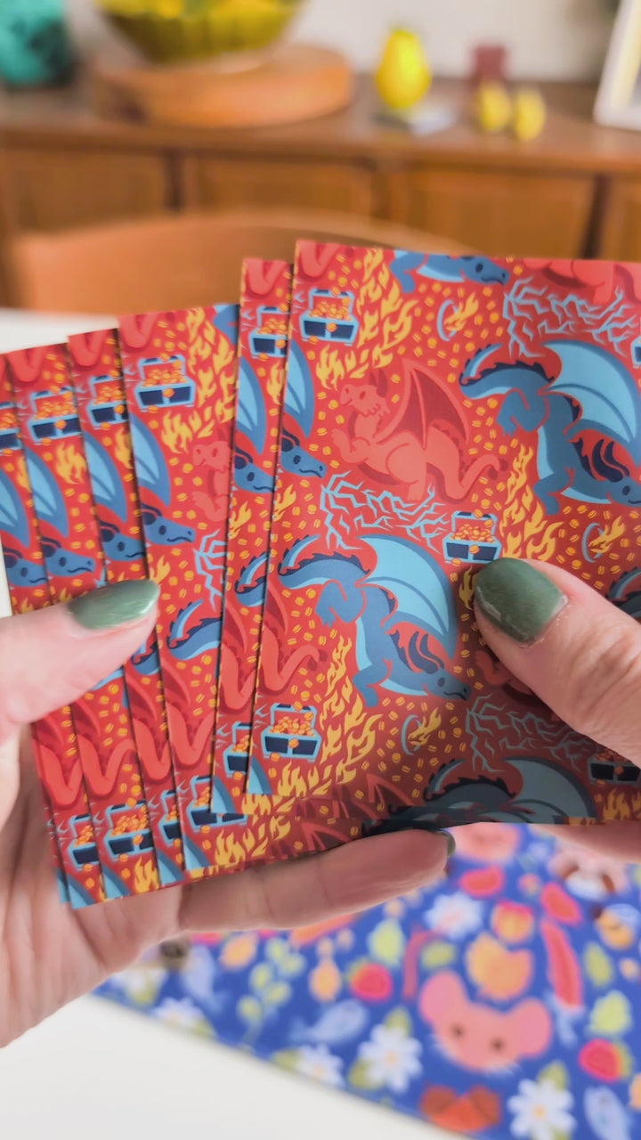 Red and Blue Dragons Card Sleeves