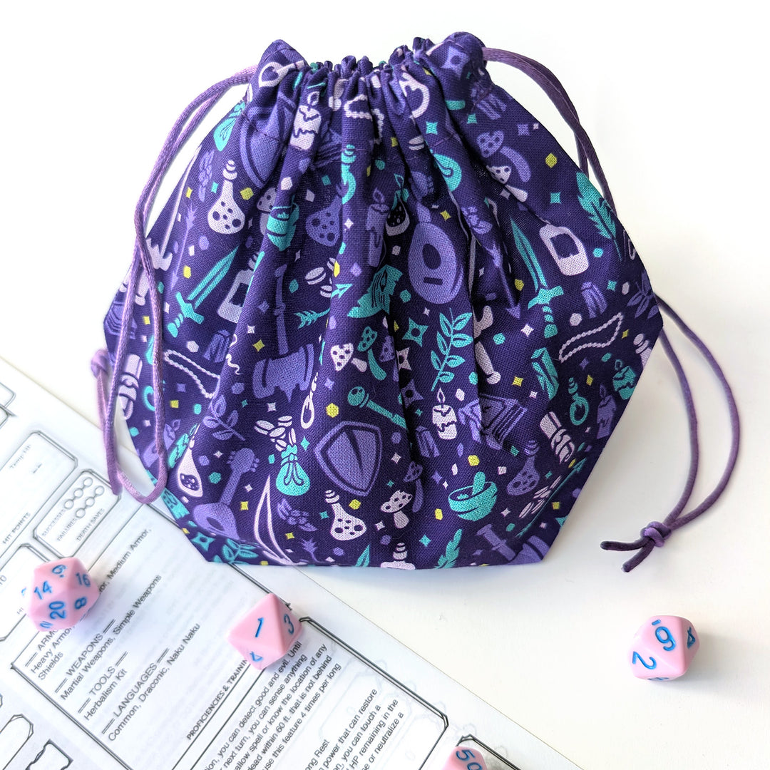 Purple Dungeon Academia Dice Bag