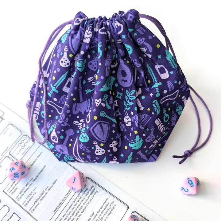 Purple Dungeon Academia Dice Bag
