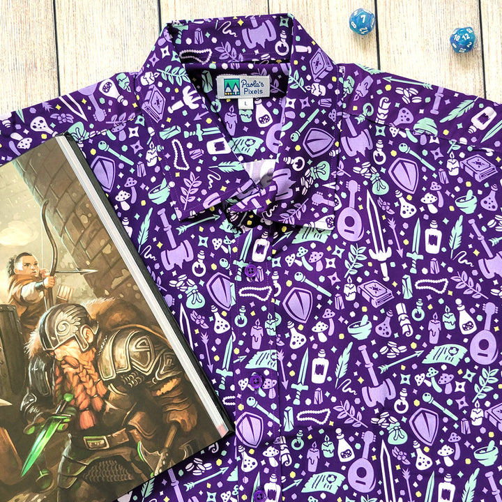 Purple Dungeon Academia Unisex Button Up