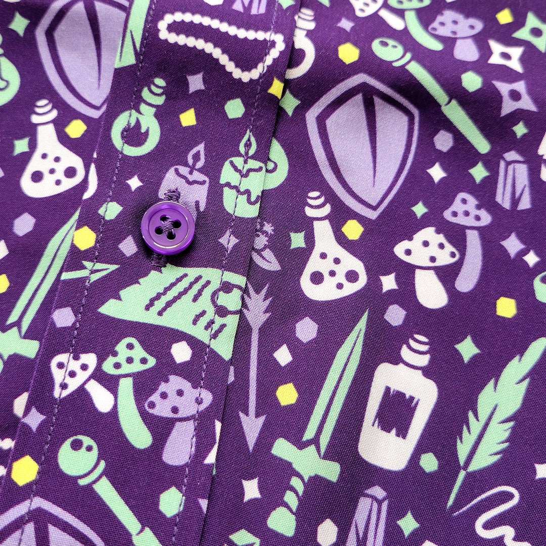 Purple Dungeon Academia Unisex Button Up