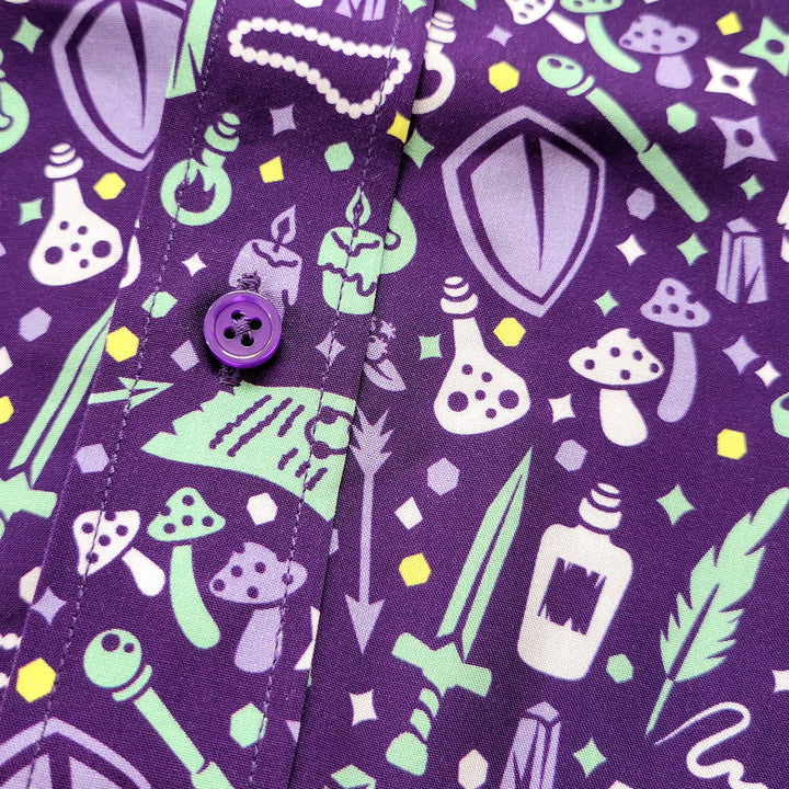 Purple Dungeon Academia Unisex Button Up