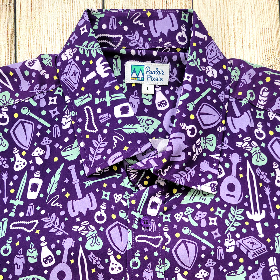 Purple Dungeon Academia Unisex Button Up