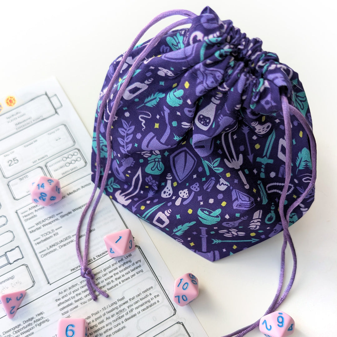Purple Dungeon Academia Dice Bag