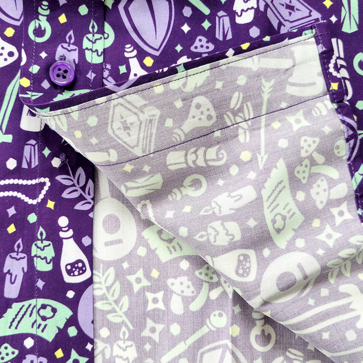 Purple Dungeon Academia Unisex Button Up