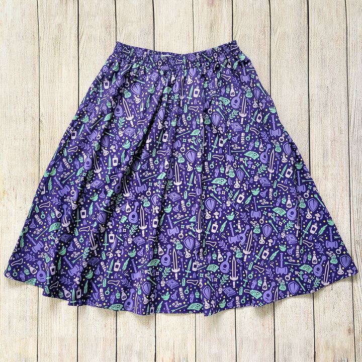 Purple Dungeon Academia Midi Skirt