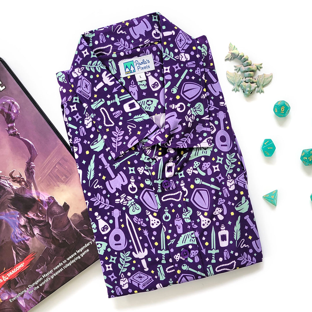 Purple Dungeon Academia Unisex Button Up