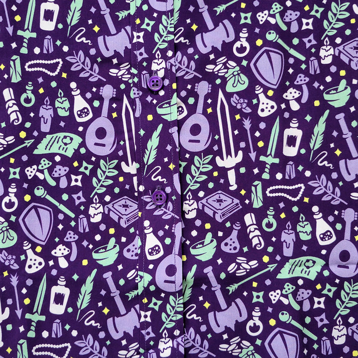 Purple Dungeon Academia Women's Button Up