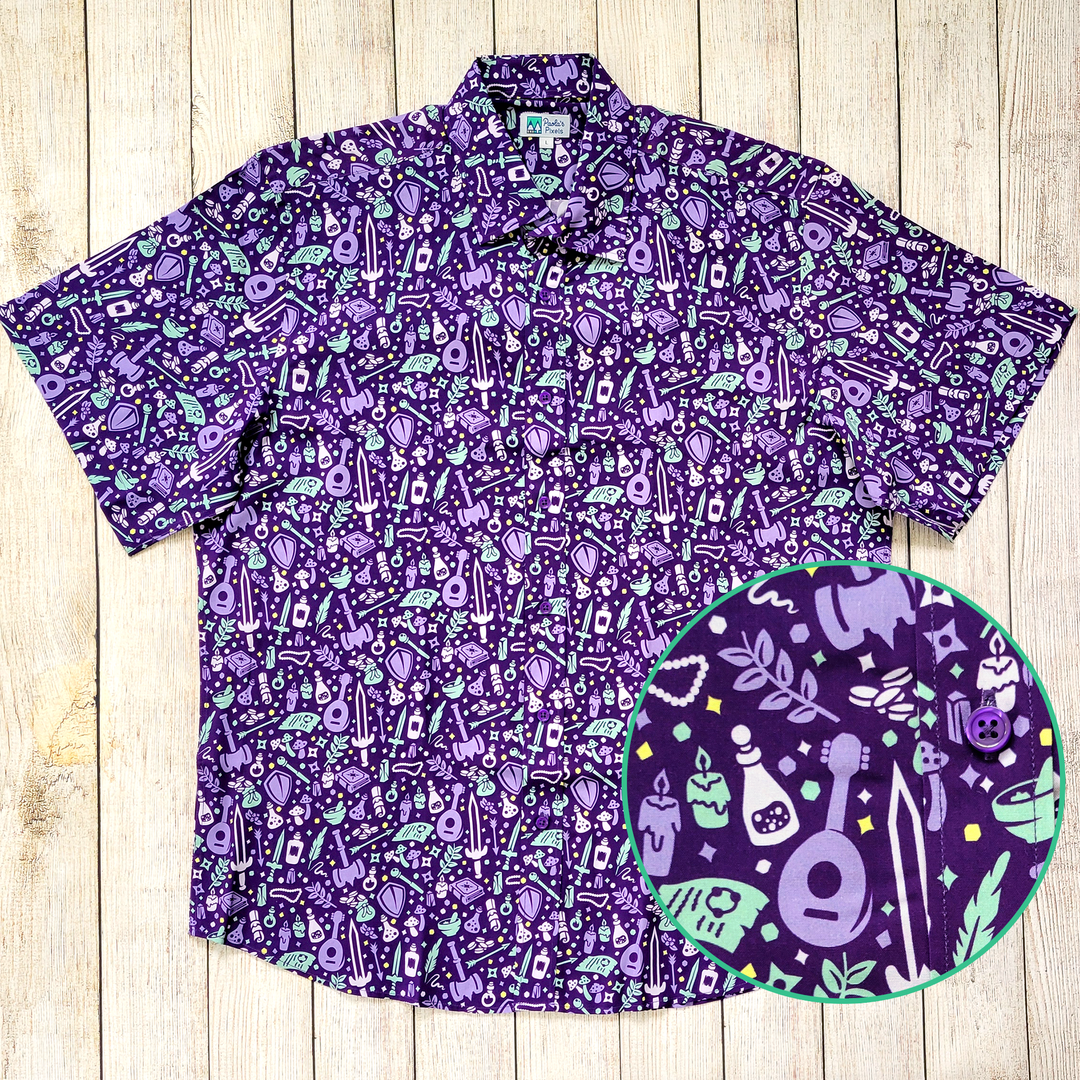 Purple Dungeon Academia Unisex Button Up