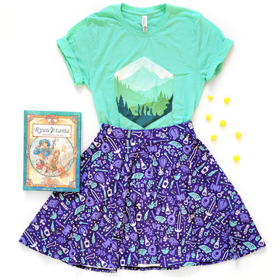 Purple Dungeon Academia Skater Skirt