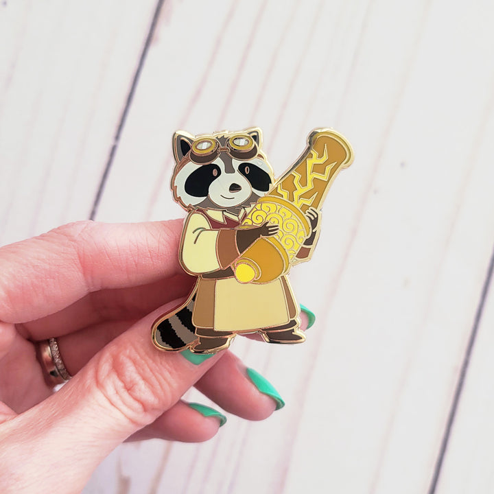 Seconds Sale! Raccoon Artificer Enamel Pin