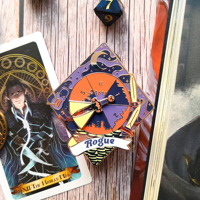 Rogue Sneak Attack Spinner Enamel Pin - Geeky merchandise for people who play D&D - Merch to wear and cute accessories and stationery Paola's Pixels