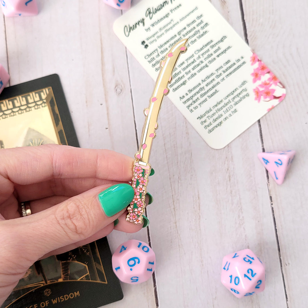 Cherry Blossom Katana Enamel Pin