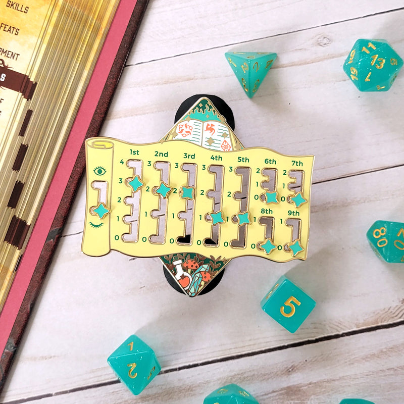 Spellcaster Spell Slot Tracker Enamel Pin
